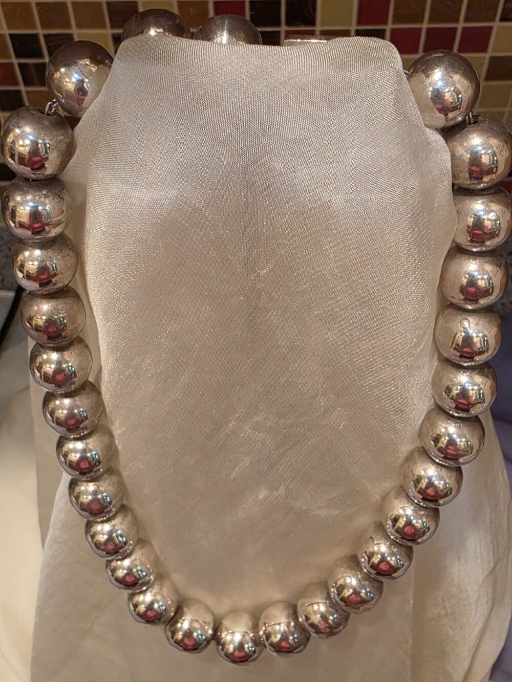 Sterling Silver, 925, beaded necklace